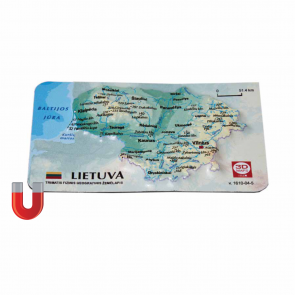 Magnet with 3D Lithuania Map, 94 x 62mm
