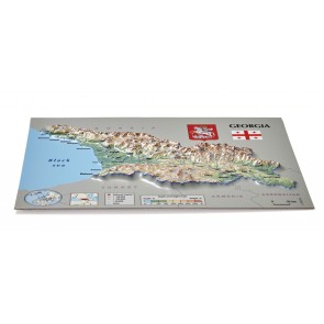 Postcard – 3D Raised Relief Map, Georgia