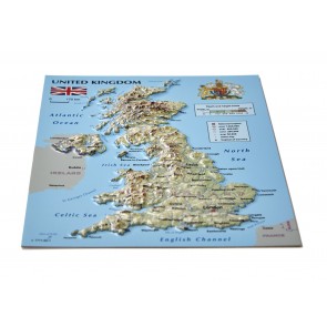 Postcard – 3D Raised Relief Map, United Kingdom