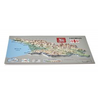 Postcard – 3D Raised Relief Map, Georgia