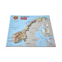 Postcard – 3D Raised Relief Map, Norway