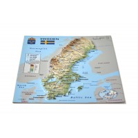 Postcard – 3D Raised Relief Map, Sweden