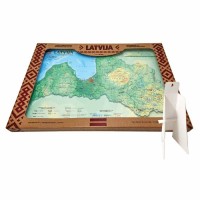 Latvia 3D Map, A3 (420 x 297mm)