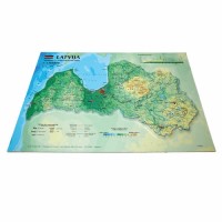 Latvia 3D Map, A3 (420 x 297mm)