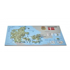 Открытка с 3D картой Дании, 170 x 120мм