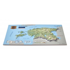 Открытка с 3D картой Эстонии, 170 x 120мм