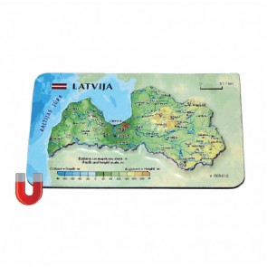 Магнит с 3D картой Латвии