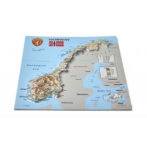 Pastkarte ar Norvēģijas 3D karti, 170 x 120mm